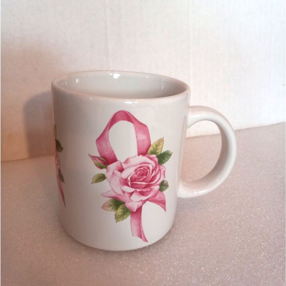NEW IN BOX 1997 Avon Pink Ribbon Mug for Breast Cancer Awareness Crusade Vintage